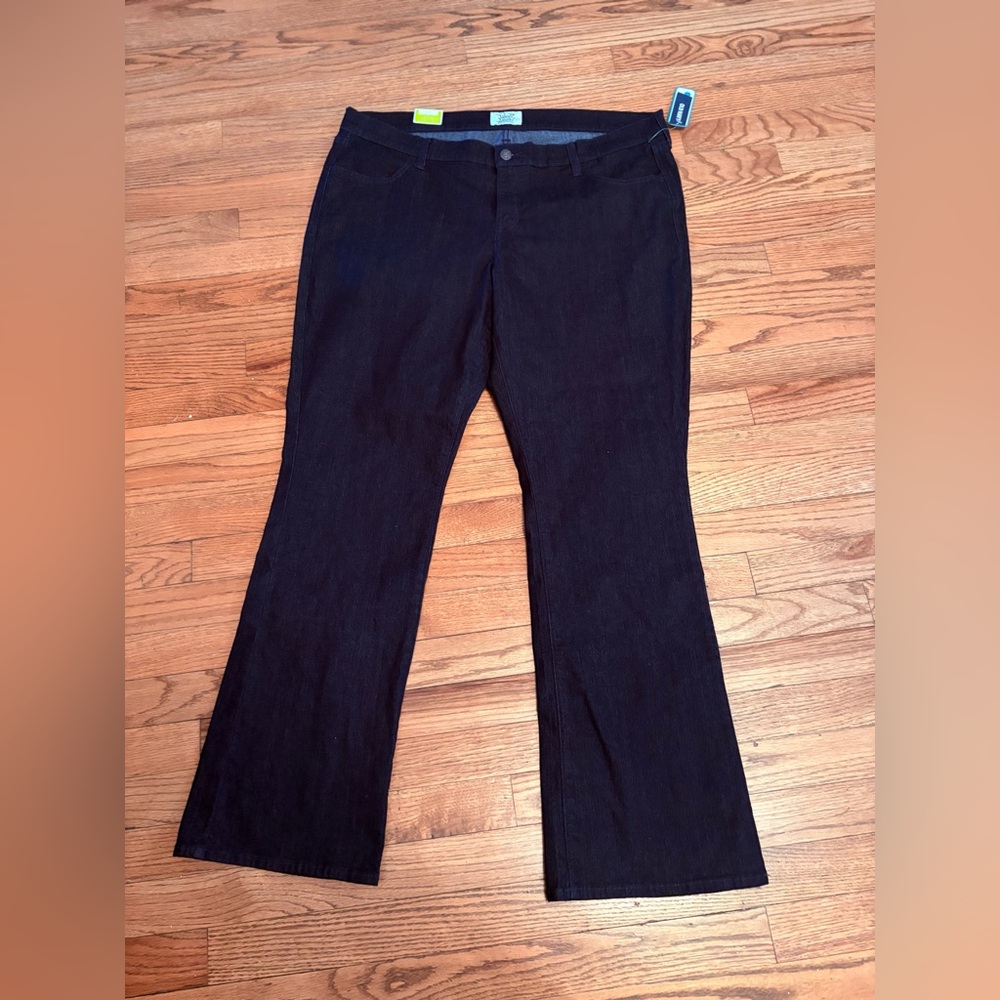 NWT OLD NAVY Navy Blue Denim (SWEETHEART) Boot Cut Stretch Jeans, Size: 18